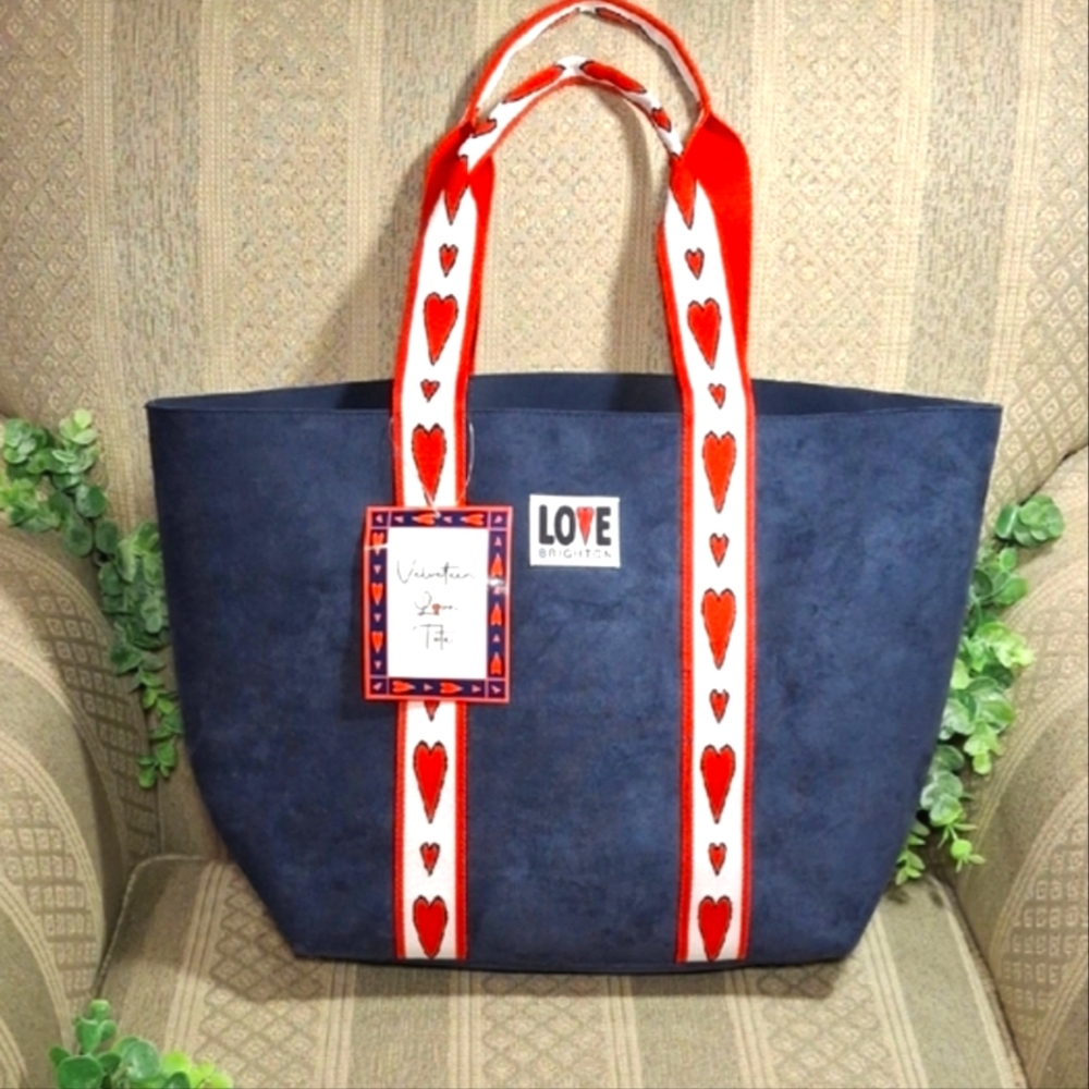 NWT Brighton Blue Velveteen Tote